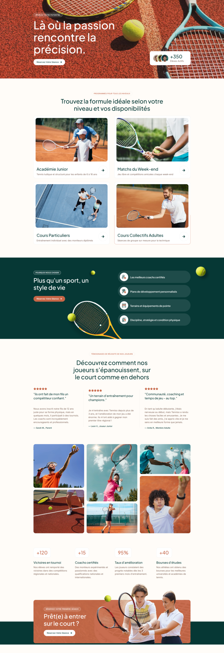 Conception d'une Vitrine Digitale pour Club de Tennis by klikeo